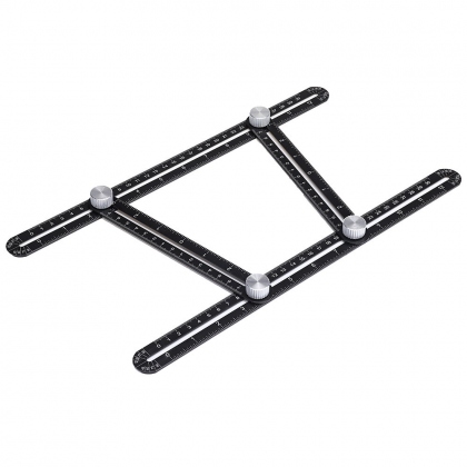 ABS Plastic Multifunctional Folding Ruler Movable Four-fold Ruler Template Tool Construction Angle Measure Tools COD
