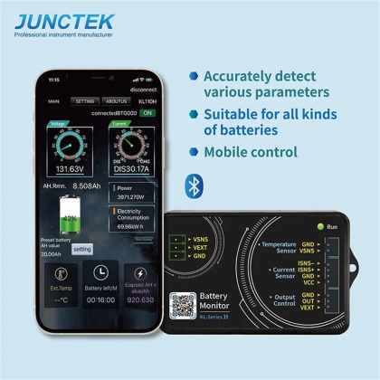 JUNCTEK Battery Monitor Bluetooth KL-F DC 0-120V 0-600A Battery Tester Voltage Current VA Meter Battery Coulomb Meter Capacity Indicator COD